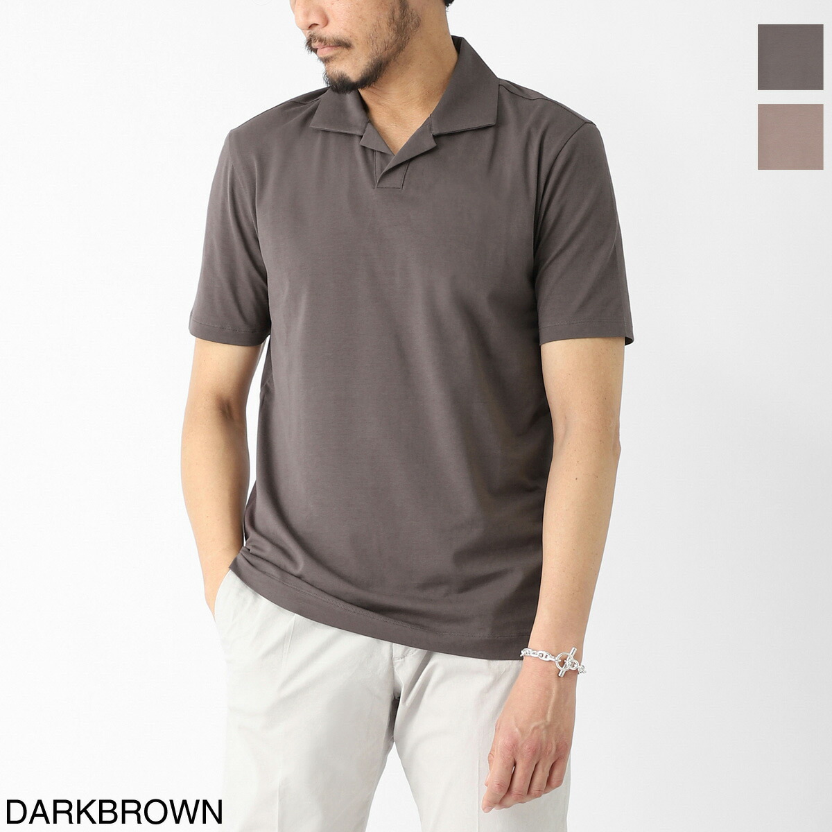 クルチアーニ Cruciani ポロシャツ スキッパーポロシャツ メンズ 大きいサイズあり u61t01 55po3 11280 POLO SENZA BOTTONI M/C【返品送料無料】[2026SS]