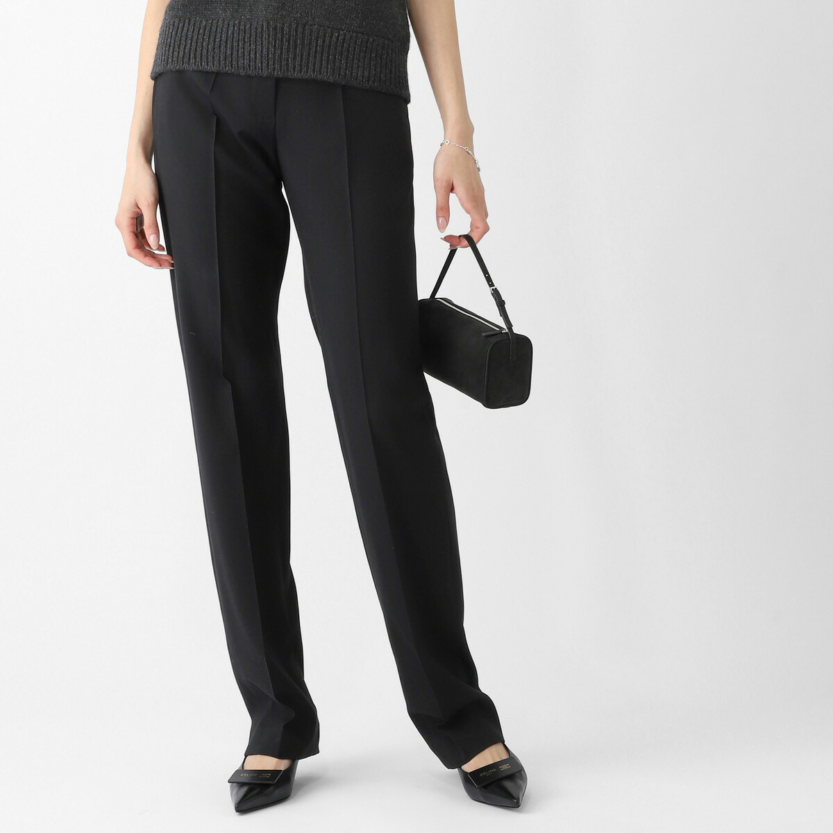 ザ ロウ THE ROW ウールパンツ ストレートパンツ ブラック レディース 10609 w4220 blk HIRAM PANT シルク ハイウエスト ストレートパンツ【返品送料無料】