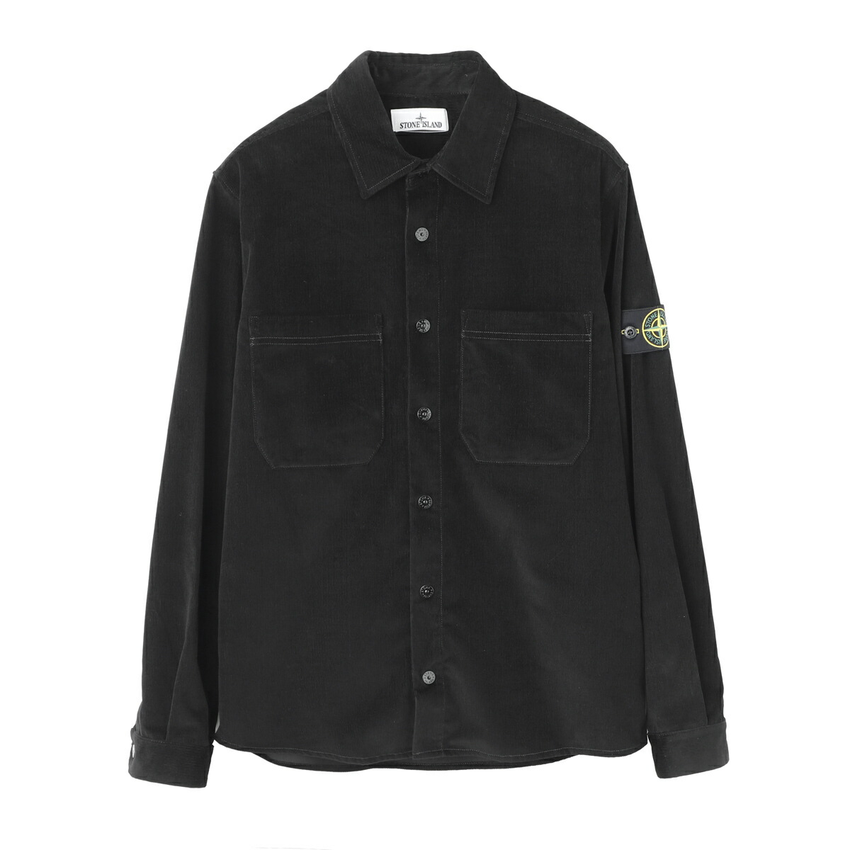ストーンアイランド STONE ISLAND 長袖レギュラーカラーシャツ オーバーシャツ ブラック メンズ l1s151200040 s0144 v0029 1200040 COTTON MICRO-CORDUROY【返品送料無料】