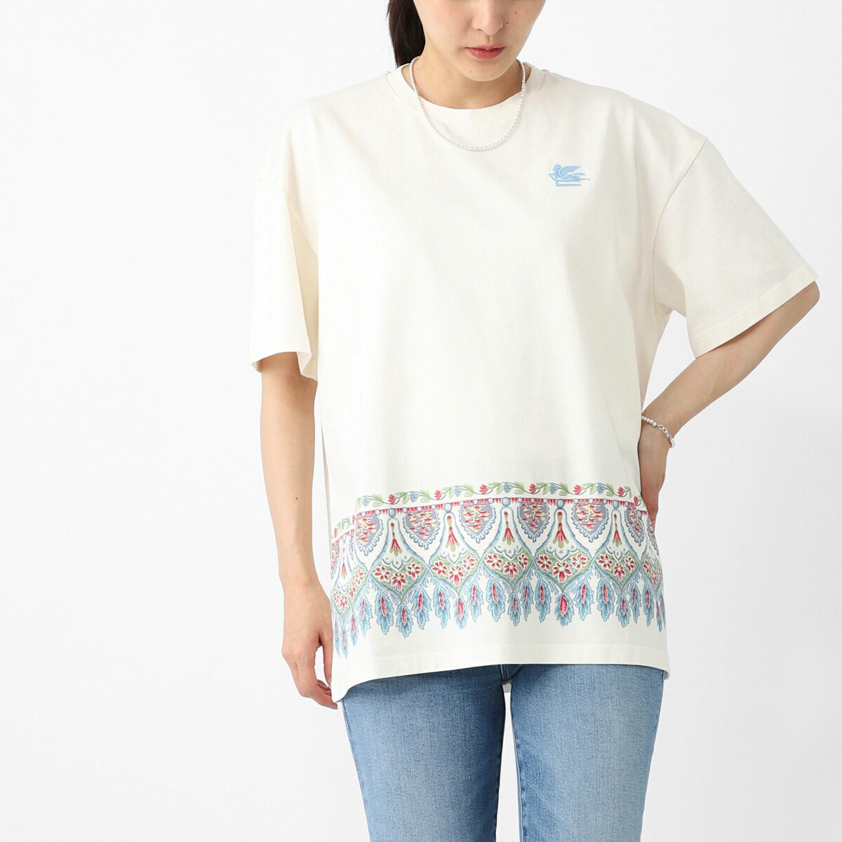 エトロ ETRO クルーネックTシャツ KIDS キッズ ホワイト レディース gy8q31 z3672 102 ペガソ ロゴ Tシャツ【返品送料無料】[2026SS]