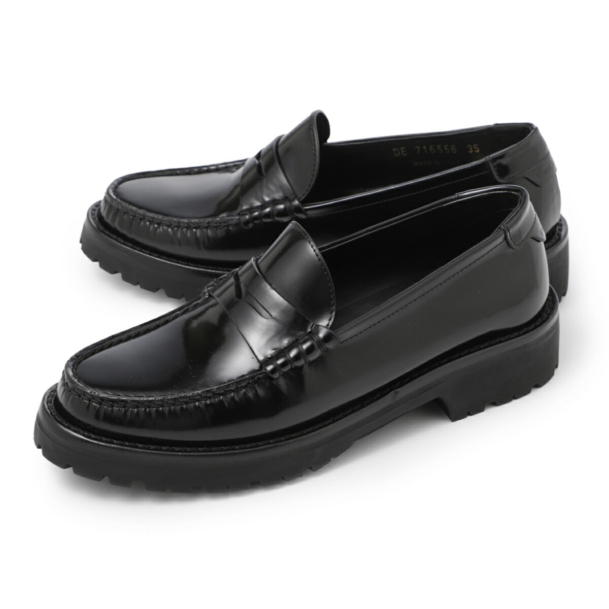 SAINT LAURENT ブラック ローファー　レザーモカシン Saint Laurent Le Loafer ローファー | ブラック | FARFETCH JP