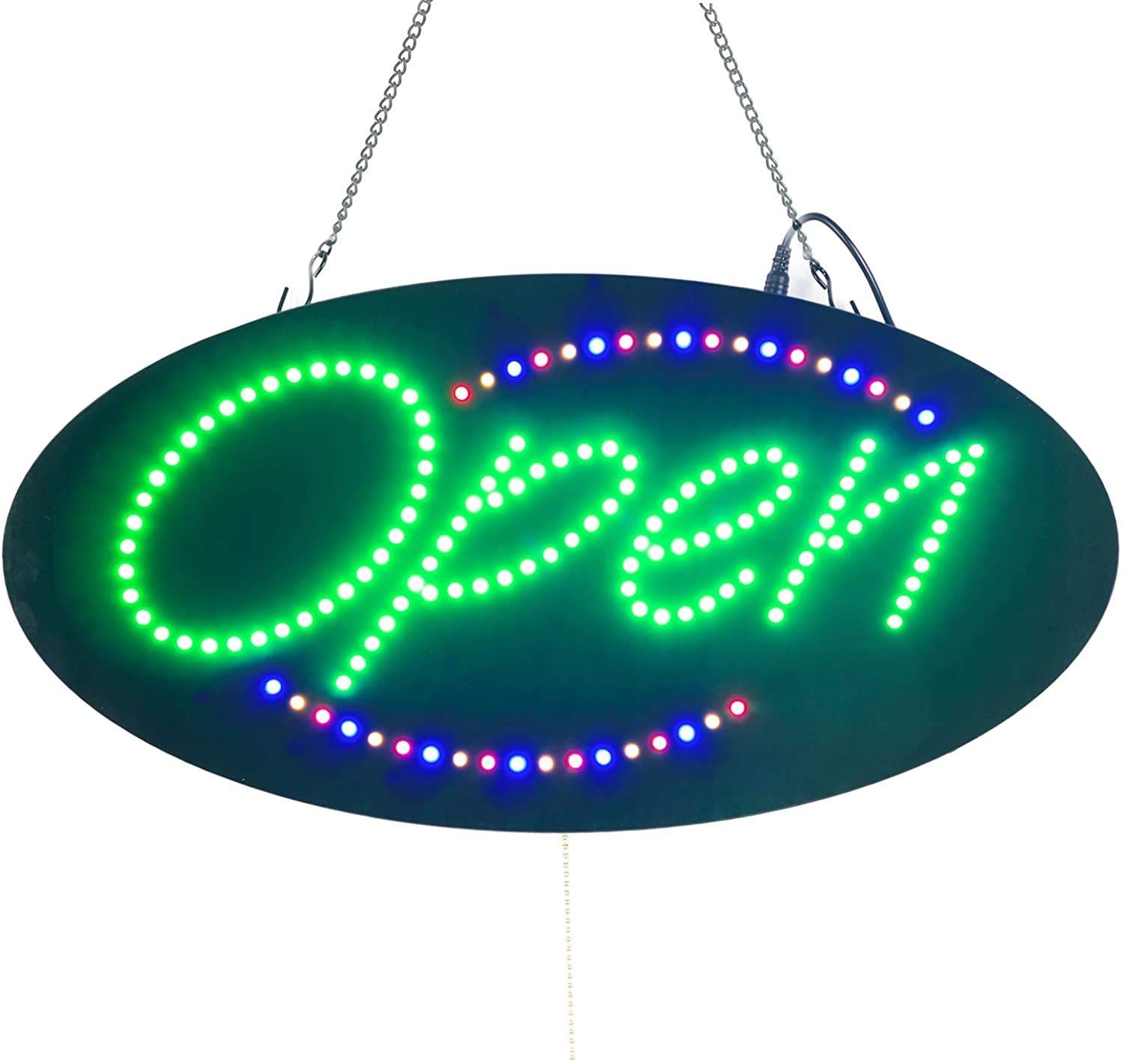 楽天市場】光る LED看板 OPEN CLOSED 両用 吊り下げタイプ W68.5×H38cm