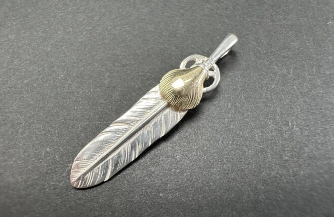 90’s goro’s K18ハート付SVフェザー[S]＆SVフェザー[S] 90's goro's K18ハート付SVフェザー[S]＆SVフェザー[S] ゴローズ