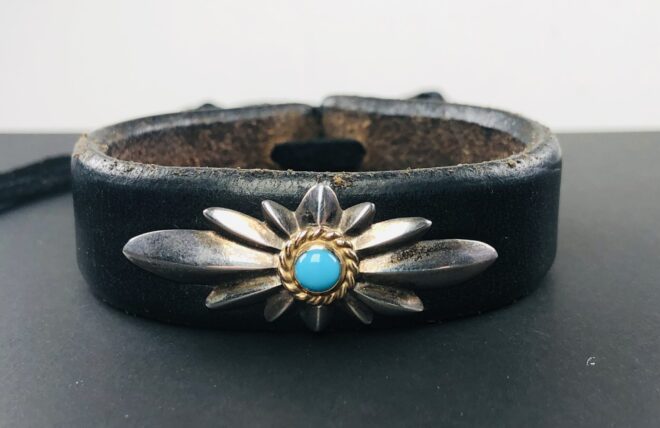 楽天市場】ゴローズ goro's 美品 GC24コンチョ付き革ブレス (黒