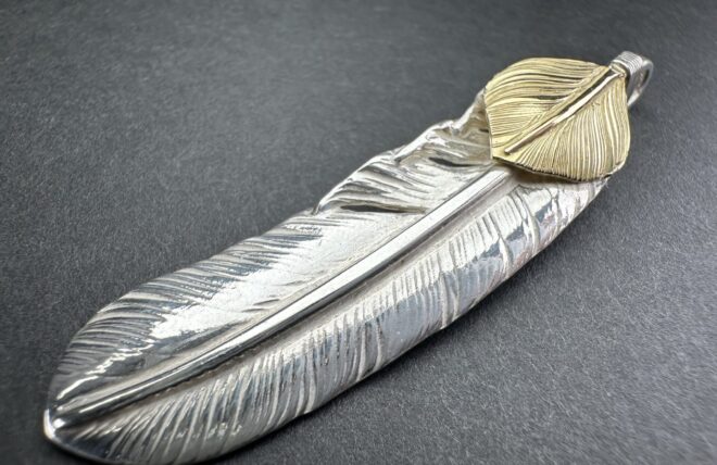 楽天市場】goro's(ゴローズ) 特大フェザー K18金ハート付き(上金) 右