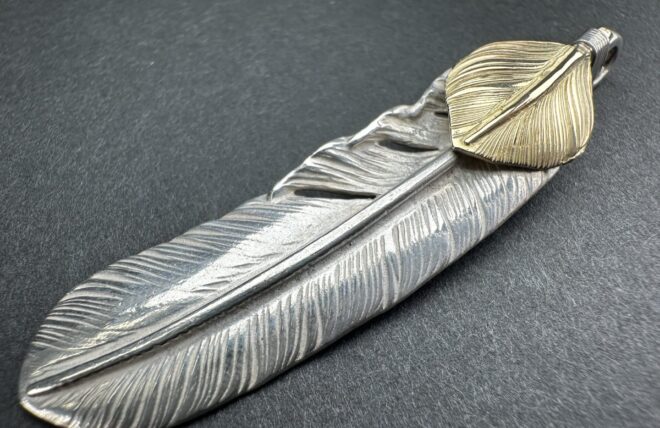 楽天市場】goro's(ゴローズ) 特大フェザー K18金ハート付き(上金) 右