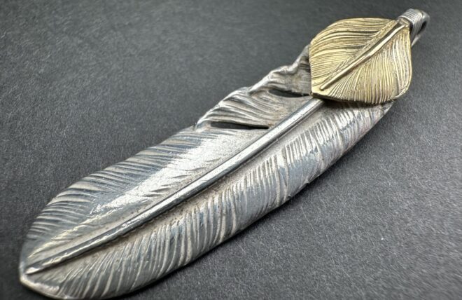 楽天市場】goro's(ゴローズ) 特大フェザー K18金ハート付き(上金) 右