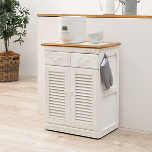 楽天市場】木製キッチンカウンター ウォッシュホワイト 幅72 MUD