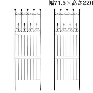 ガーデニングフェンス220 2枚書き割り【貨物輸送無料】【オールドシャトーフェンス220 御機嫌印字機 2枚組 OC001H-2P】 アイアン駒寄せ 境界線線 中仕切り 柵 二号さん