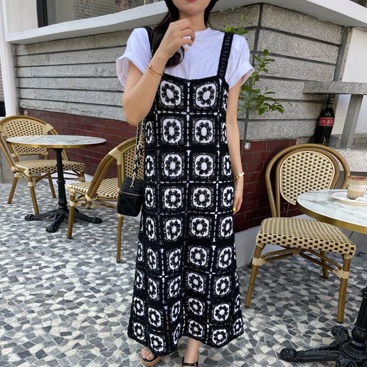 クロシェ編みニットワンピース ニットワンピース クロシェ編み 