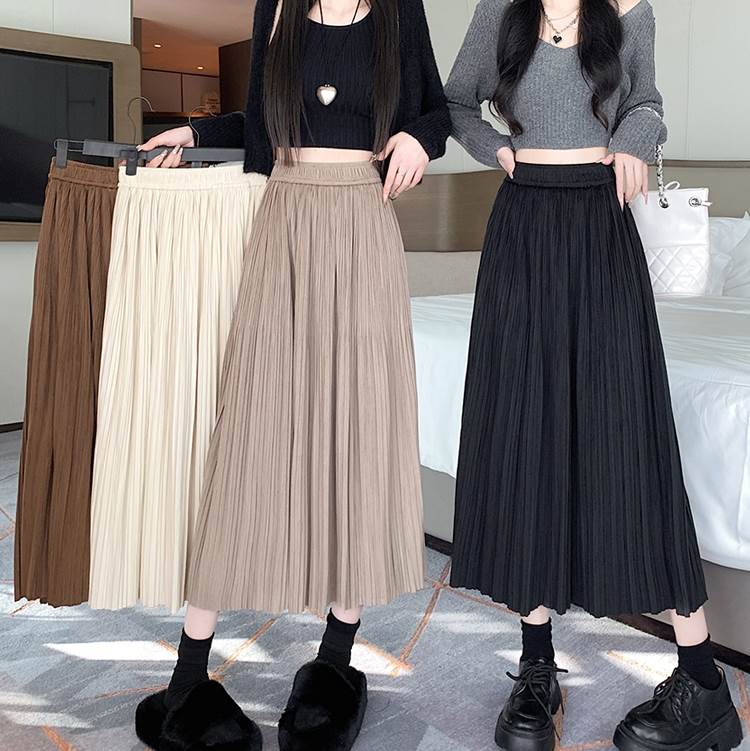 レディース スカート ロングスカート 大人可愛い ハイウエスト ボトムス シンプル きれいめ プリーツスカート ガーリー 抜け感 プリーツ フェミニン マキシ 存在感 おしゃれ Aライン ロング ポリエステル 上品 ベーシック 主役級