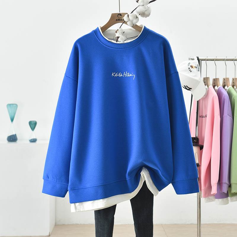トップス レディース お洒落 レディース 大人 大人女子 ミディアム丈 大人可愛い かわいい ドロップショルダー 長袖 カジュアル プルオーバー 袖あり 主役級 フェイクツーピース 長袖カットソー トップス ルーズ 個性的 ラウンドネック シンプル ラフ レイヤード風 こなれ感