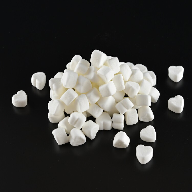 楽天市場 ミニ ハートマシュマロ ホワイト 3980円以上 送料無料 お菓子作り 製菓材料 トッピング 業務用 コラーゲン q 保存料 卵不使用 国産 安心 マックルーニ マシュマロ 製造販売
