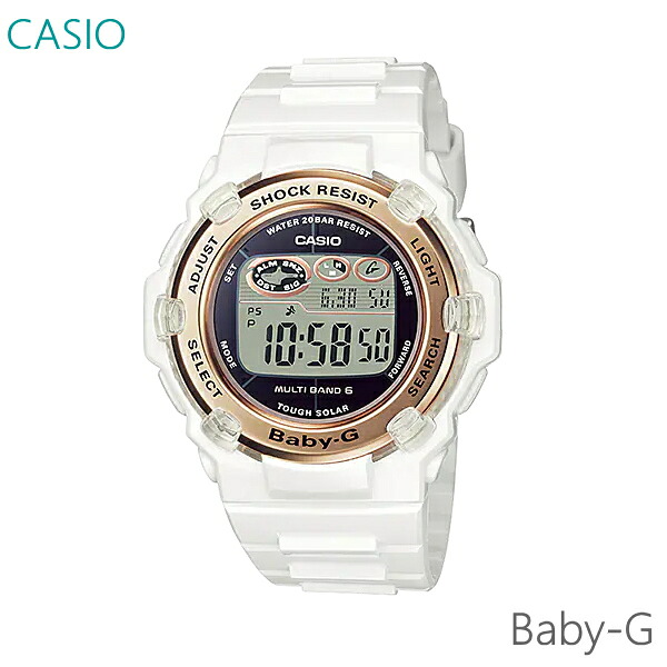 レディース 腕時計 7年保証 カシオ BABY-G ソーラー 電波 BGR-3003U-7AJF 正規品 CASIO ホワイト&times;ゴールド｜mco net shop