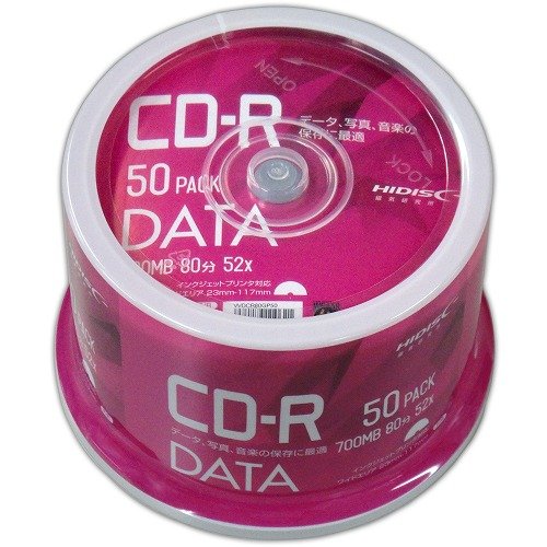 楽天市場】HI DISC データ用 CD-R 700MB 52倍速対応 ホワイト