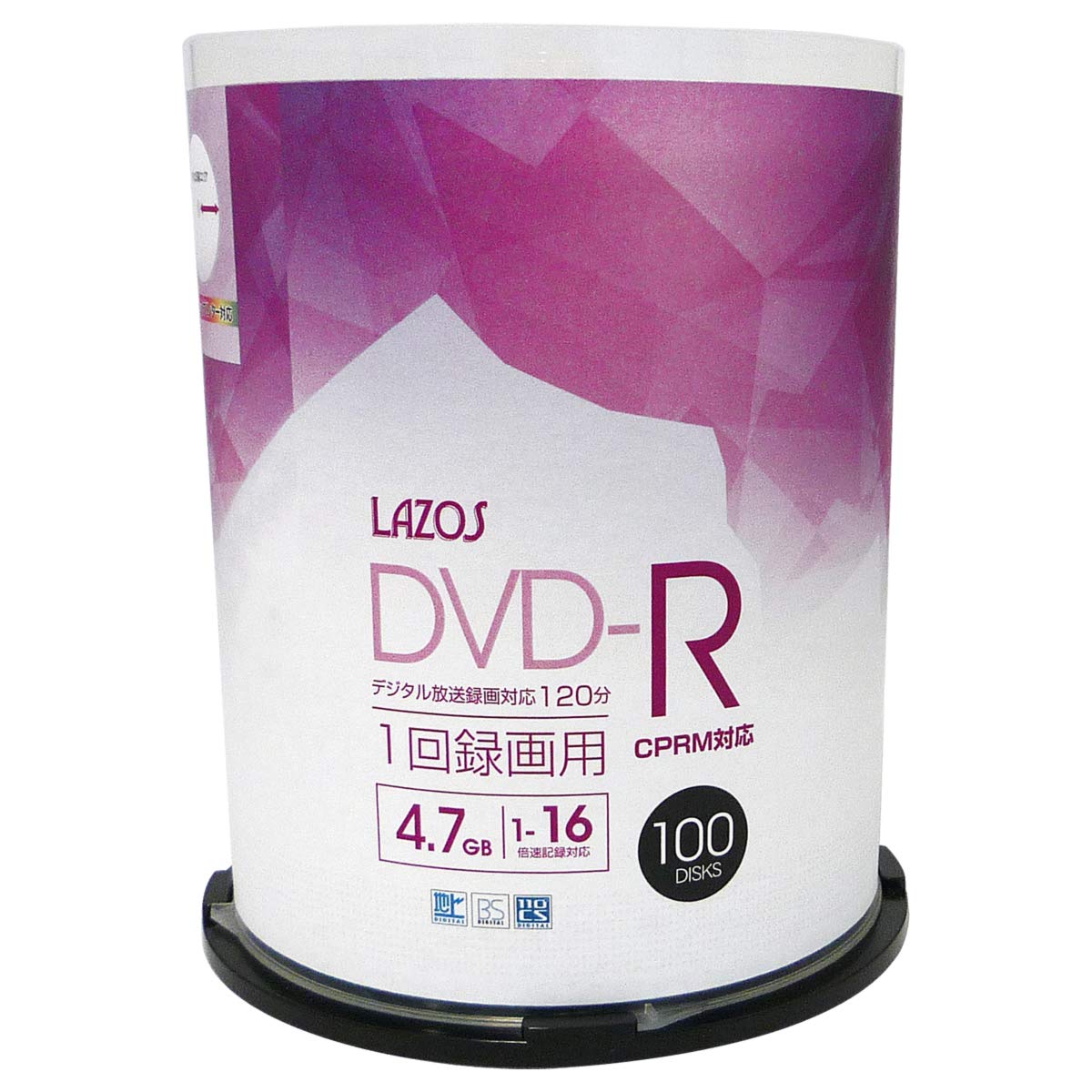 完売 楽天市場 Lazos Cprm対応 Dvd Rメディア 16倍速 100枚入 10個セット スピンドルケース ホワイトプリンタブル 4 7gb 1min L Cp100p 10p スポーツ 記念 撮影 録画 記録 Mco楽天市場店 特売 Lexusoman Com