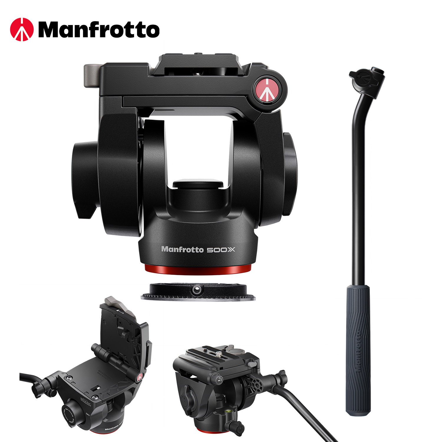【OUTLET】Manfrotto マンフロット 500X フルード雲台 MVH500XAH 耐荷重5kg ヒンジプレート付 縦横位置切替 フルードドラッグ パン チルト ミラーレス 動画撮影 Vlog コンテンツ制作【アウトレット】｜Manfrotto Outlet Store