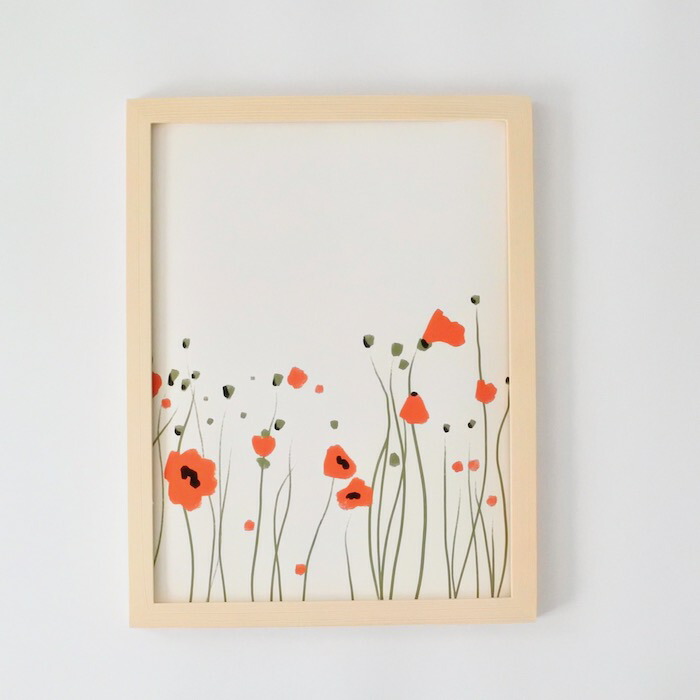 メーカー直売上質 のボストンのイラストレーターkristen Boydstunによるポスター Kristen 花 Boydstun Posterインテリア 寝具 収納 Poppies Art Print アート 12inch X 16inch フレーム付き ポピー フラワー 花 アート ポスター リビング Art Poster Md Store 新品