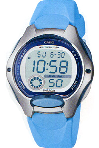 カシオ スポーツウォッチ ランニングウォッチ 5気圧防水 レディース デジタル 腕時計 (LW09P-5906LBU) 1/100秒ストップウォッチ クロノグラフ 10年電池 LEDライト付き CASIO 海外限定 マラソン ランニング ウォッチ 時計