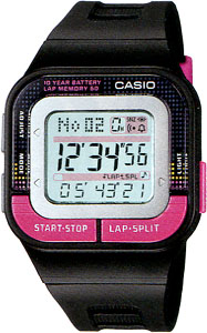 カシオ スポーツウォッチ 5気圧防水 レディース デジタル 腕時計 かわいい ピンク (SD11FBP-202BKPK) 距離計測機能 60ラップ ストップウォッチ カウントダウンタイマー 10年電池 LEDライト付き ランニングウォッチ CASIO 海外限定 マラソン ランニング 時計