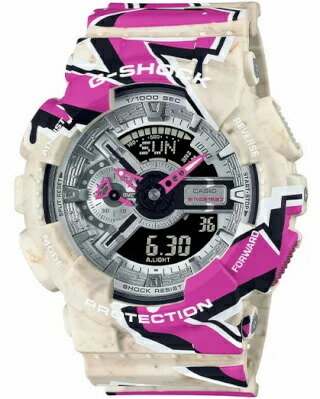 カシオ G-SHOCK スポーツウォッチ 20気圧防水 デジタル アナログ 腕時計 Gショック 限定モデル (GA-110SS-1AJR) 速度計測機能 1/1000秒 ストップウォッチ カウントダウンタイマー LED ライト付き ランニングウォッチ カシオ CASIO マラソン ランニング 時計