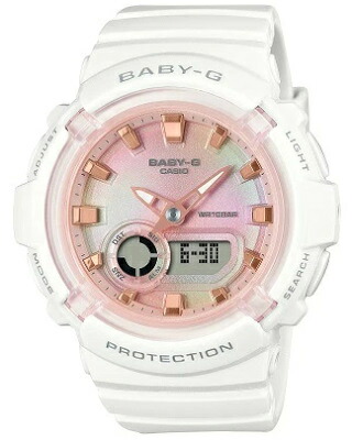 カシオ スポーツウォッチ BABY-G 10気圧防水 レディース デジタル アナログ 腕時計 文字盤 見やすい 蓄光 夜光時計 (BGA-280TD-7AJF) ストップウォッチ カウントダウンタイマー LED ライト付き ランニングウォッチ カシオ マラソン ランニング 時計