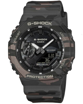 カシオ G-SHOCK スポーツウォッチ 20気圧防水 デジタル アナログ 腕時計 Gショック 限定モデル (GA-2100CMD-8AJF) 針退避機能 ストップウォッチ カウントダウンタイマー ダブルLED ライト付き ランニングウォッチ カシオ マラソン ランニング 時計