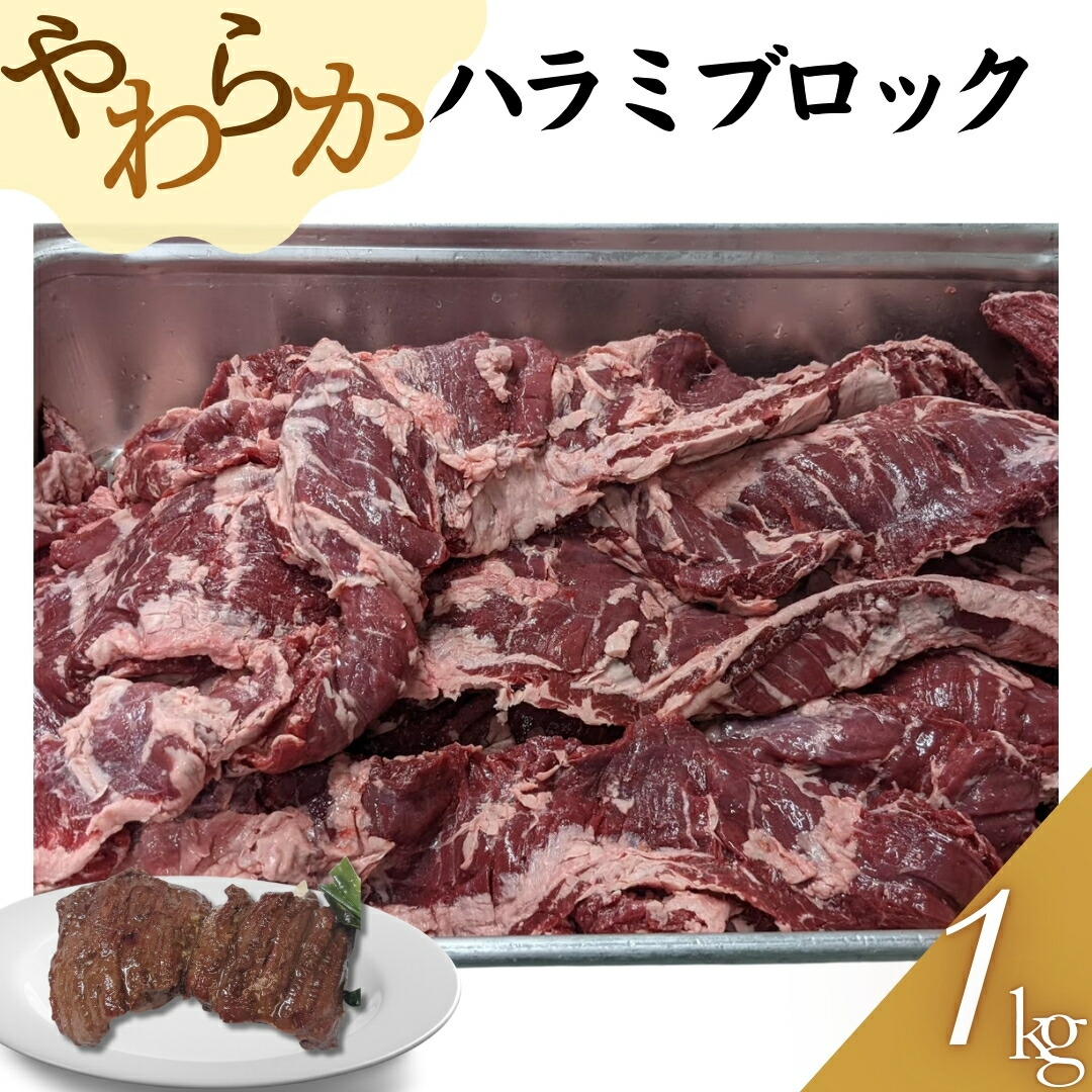 やわらかハンテン（ハラミ）ブロック　1ｋｇ(1パック) 牛肉 カットステーキ 焼き肉 焼肉 BBQ バーベキュー ギフト