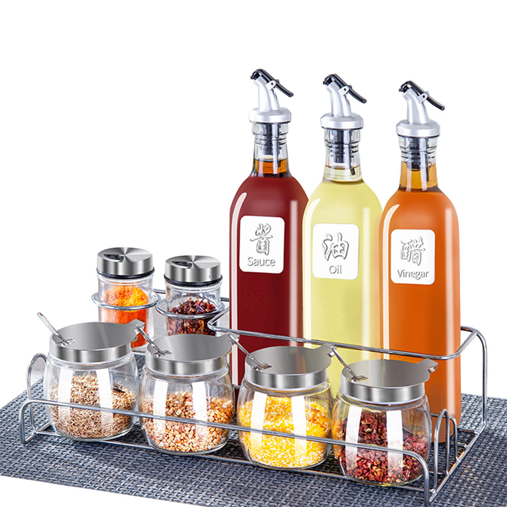 Mdkstorehome Stylish Spice Glass Salt Sugar Bowl Seasoning