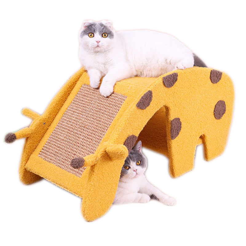 猫 爪とぎ 天然木製　爪磨き 爪みがき キャットタワー　猫用品　高密度 耐久 爪磨き　キリン　遊び ネコ用品 　運動不足改善 ストレス解消　猫おもちゃ　ペット用品｜MDKSTORE店