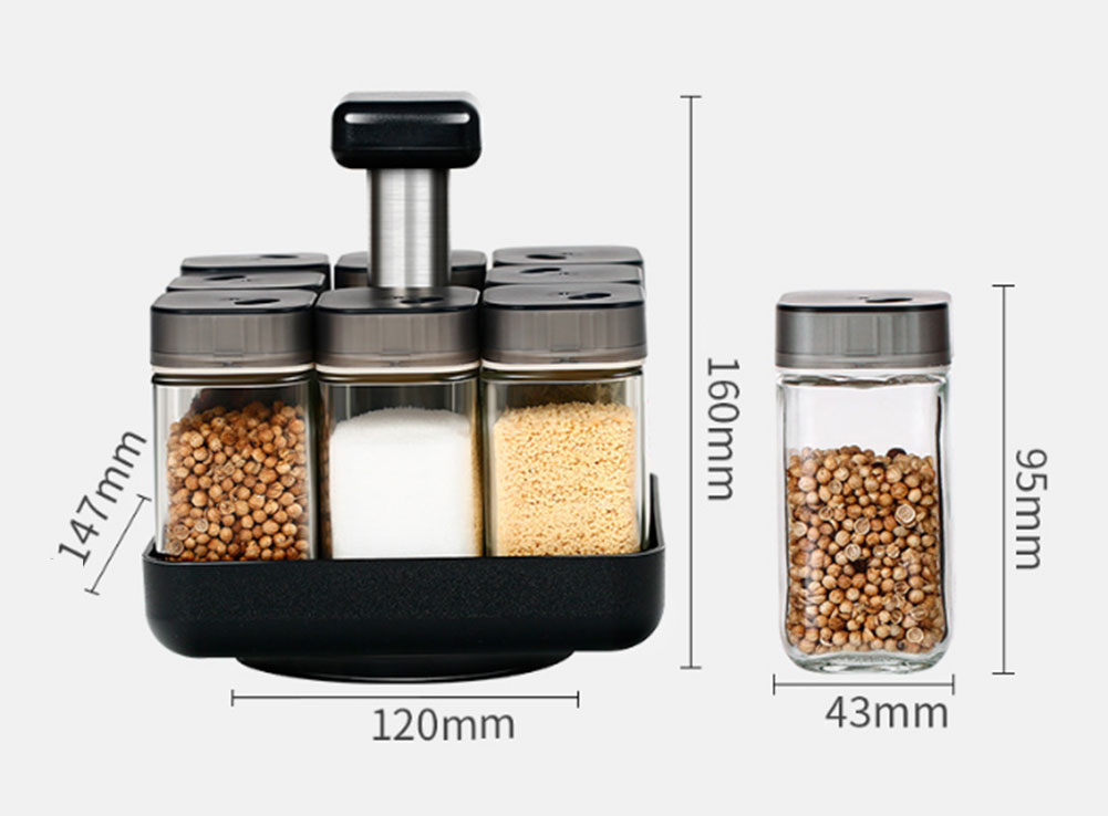 調味料入れ キレイに 収納 調味料容器 調味料ボトル 回転式スパイスボトル 調味料ケース ガラス瓶 調味料入れ おしゃれ 家庭用 業務用に Kanal9tv Com
