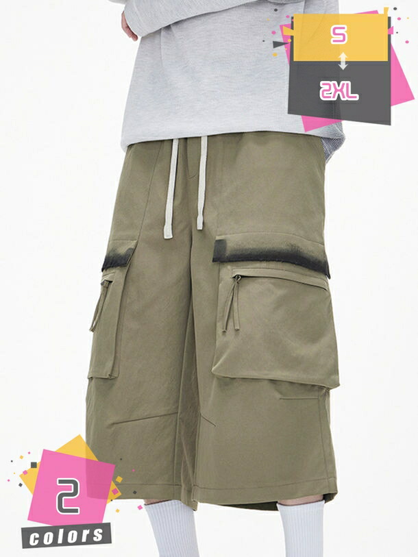 ハーフパンツ メンズ ひざ下 クロップド丈 カーゴパンツ 夏用 速乾 快適 ゆったり ズボン かっこいい カジュアル mdnat