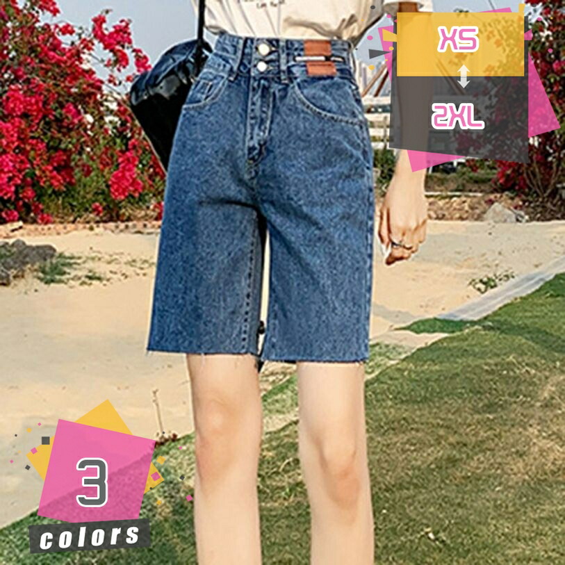 レディース ショートパンツ デニム ストレートレッグ ハイウエスト ジーンズ ゆったり 5分丈 ワイドパンツ ハイウエスト カジュアル ゆったり ショーツ 快適 パンツ 柔らかい 通学 通勤 お出かけ 日常 デート 夏 春秋 mdnat