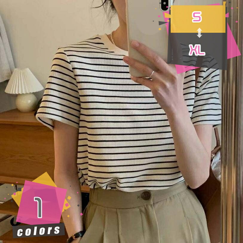 tシャツ レディース 半袖 カットソー トップス 黒 白 綿 通気 ストライプ 大きいサイズ 春 夏 春夏 半袖tシャツ チュニック 半袖トップス 大人 体型カバー 通勤 夏 夏物 夏服 大人 横縞 丸首 20代 30代 40代 ママ 母 OL mdnat