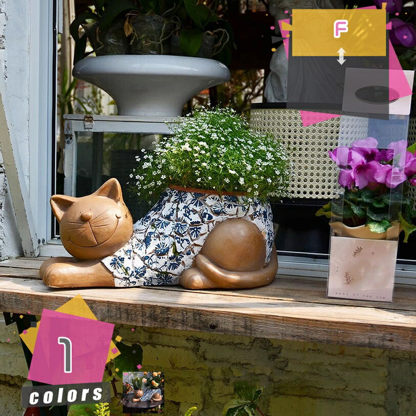 1000円OFFクーポン ガーデニング 置物 おしゃれ インテリア 猫の置物 かわいい 動物 庭飾り 屋内装飾 オブジェ 花壇 飾り プレゼント 防水 雑貨 ガーデンオーナメント 耐久性 装飾品 庭 デコレーション ガーデン装飾 庭のアート ギフト mdnat