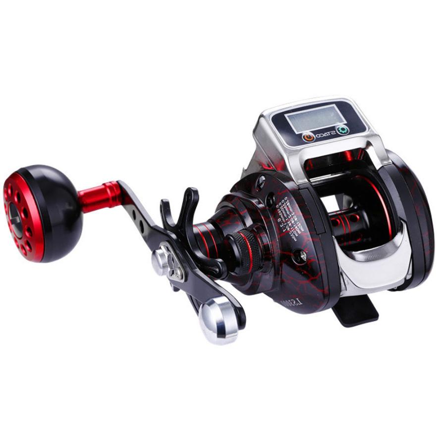 【並行輸入品】 ベイトキャスティングリール 海鋳造 13 + 1 ボールベアリング 左/右ハンド 釣り 電子デジタルディスプレイ ホイールライ