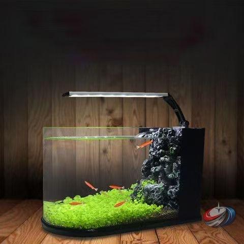 初心者向けアクアリウム水槽セット 36cm 5mmガラス ピークル 360度回転LEDライト 人工山フィルター付き レイアウトが映える熱帯魚水槽に