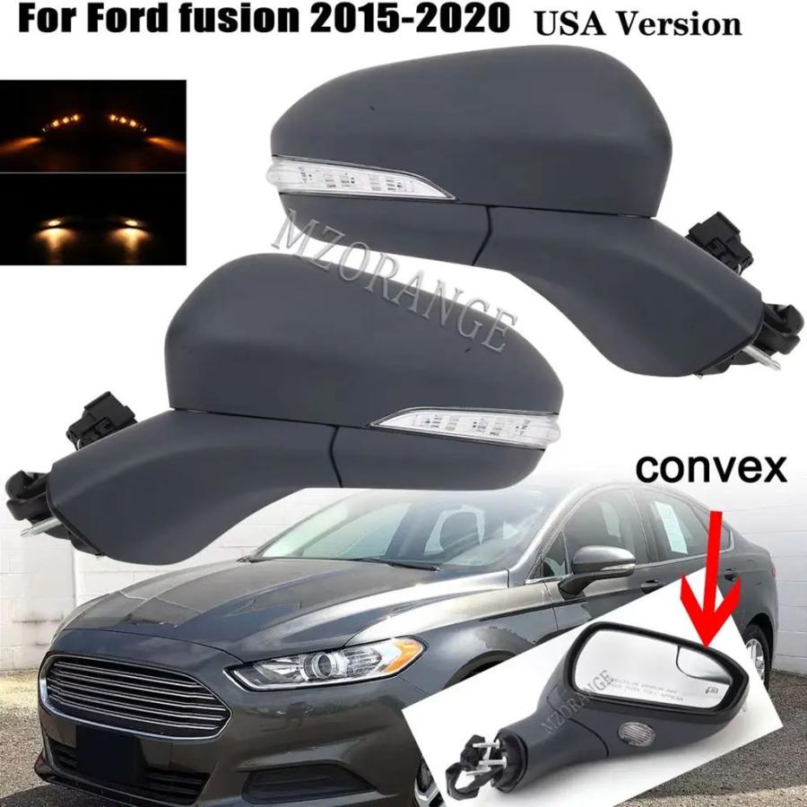 【並行輸入品】フォードフュージョン2015-2020用保護ミラー 加熱ガラス シェード フラッシャーランプ パドルライトアセンブリ｜エムディーアール　店