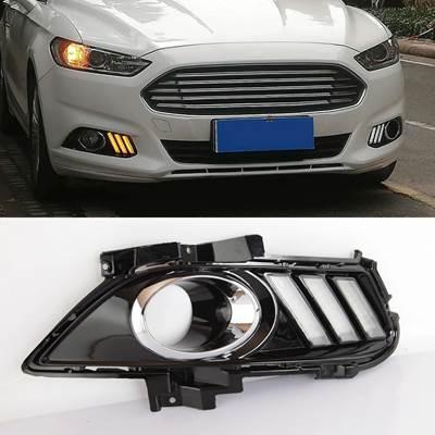 【並行輸入品】 防水ledデイタイムランニングライト フォードモンデオフュージョン2013 2014 2015 2016用黄色リレー|エムディーアール 店