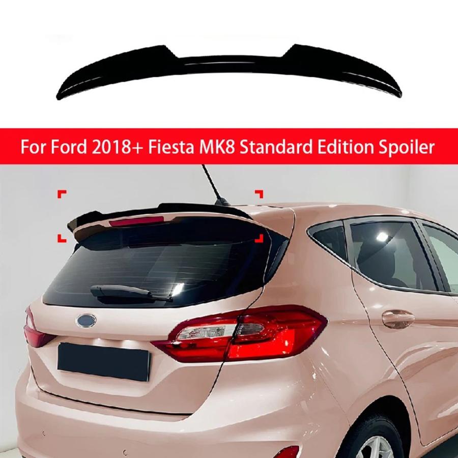 【並行輸入品】フォード 2018 + フィエスタ MK8 スタンダード版リアトップルーフトランクスポイラー光沢黒外装ガード装飾自動｜エムディーアール　店