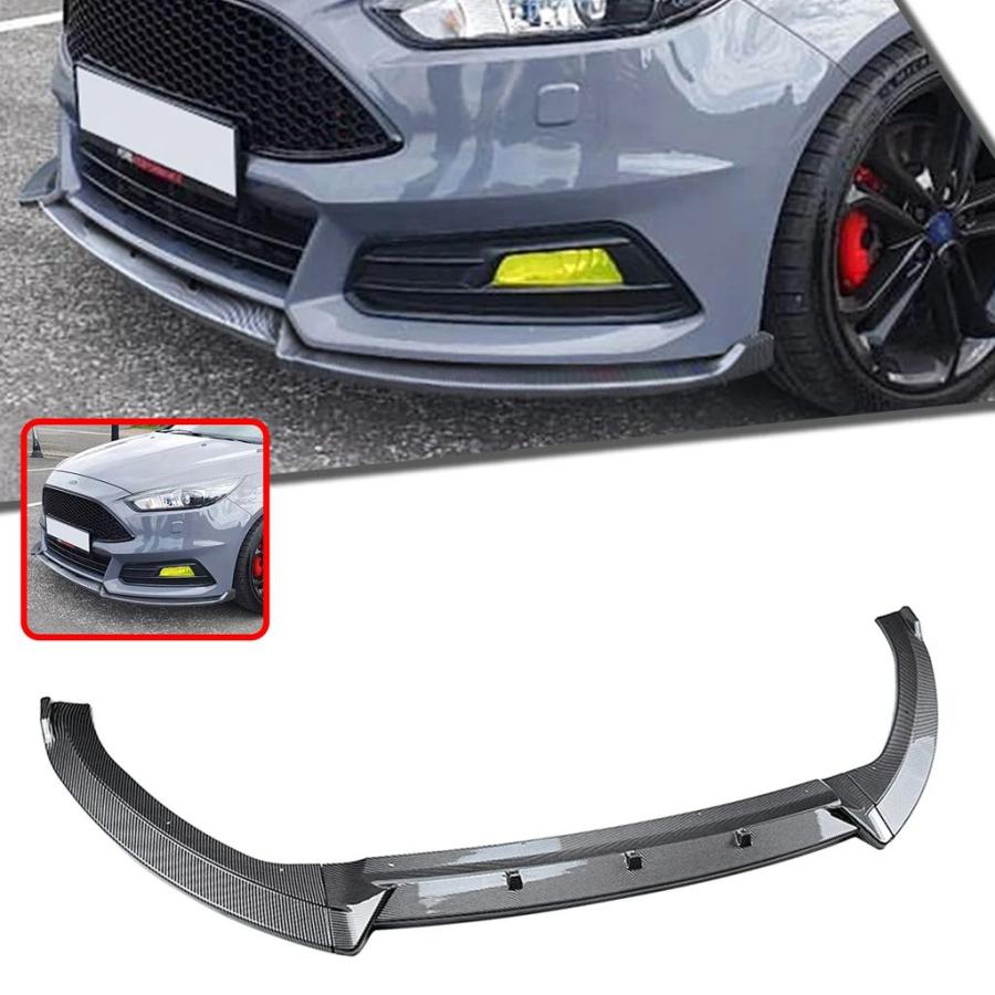 【並行輸入品】フォード フォーカス ST MK3.5 2015-2018 ハッチバック 4ドア フロントバンパースポイラーリップ カーボンルック/グロス