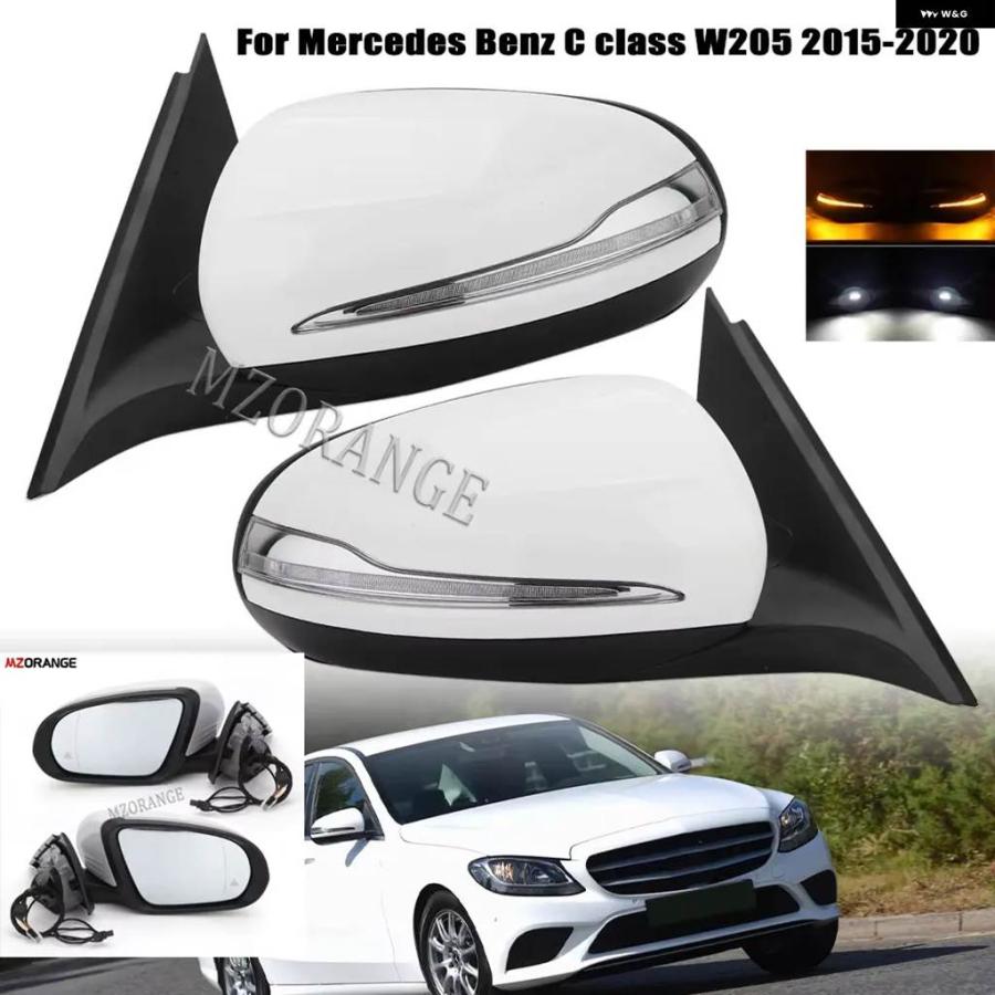 並行輸入品 車サイドドアミラー アセンブリ メルセデス ベンツ W205 2015-2020 C クラス C180 C260 C300 LEDミラー ヒーター 折りたたみ|エムディーアール 店