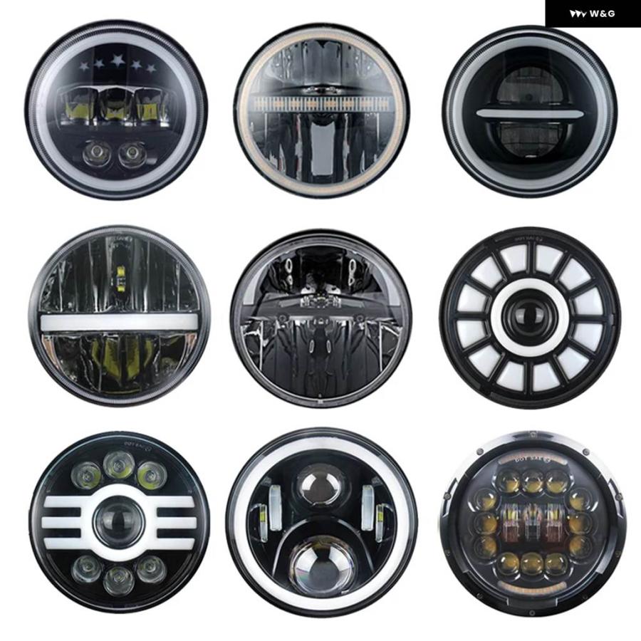 並行輸入品 日産 パトロール Y60 ハマー H1H2 ラダ 4X4 7インチ LED ヘッドライト DRL ジープ ラングラー TJ JK LJ CJ 7インチ ランドロ｜エムディーアール　店