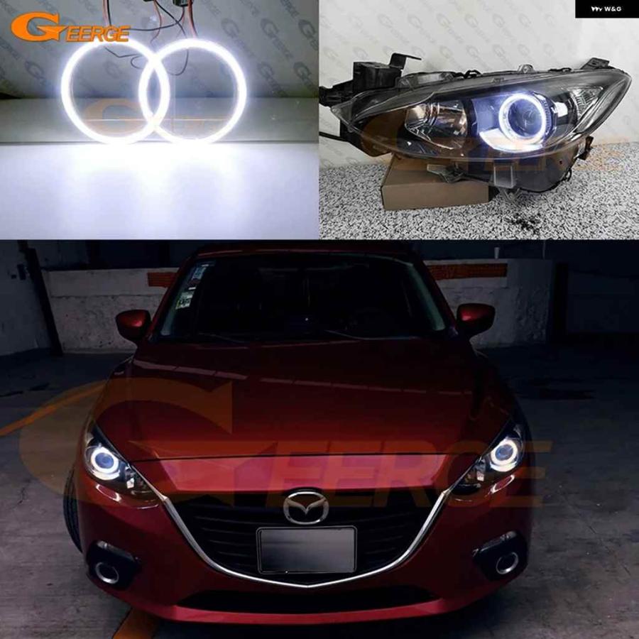 並行輸入品マツダ 3 マツダ 3 アクセラ BM BN 2013-19 超高輝度 COB LED エンジェルアイキット ハローリング デイライト|エムディーアール 店