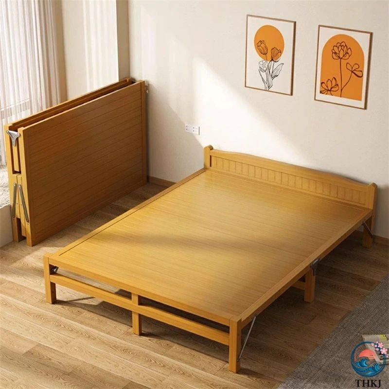 すのこベッド 竹製 折り畳みベッド 竹ベッド 折りたたみベッド 耐荷重180KG 簡易ベッド シングル 組み立て不要 柔らかく 強く 耐久性が|エムディーアール 店