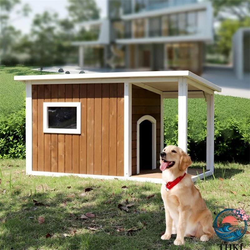 木製犬小屋 屋内用 無垢材アスファルト屋根犬小屋 大型ポーチ付き 小型犬から大型犬まで屋外パティオ用 使いやすい お手入れ簡単 快適｜エムディーアール　店