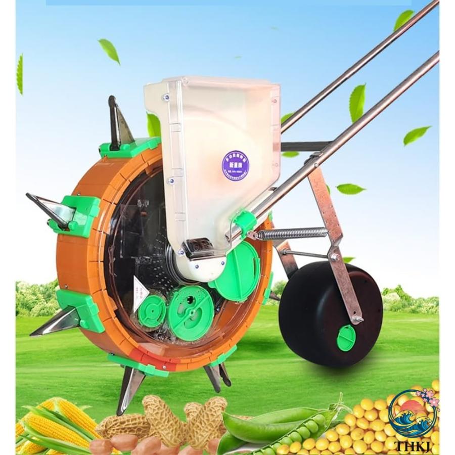 種まき機 手動種まき機 野菜播種機 手動プッシュ 2-in-1 多機能 精密種まきツール 播種深さ調整可能 自動種子補充 あらゆるサイズの種子｜エムディーアール　店