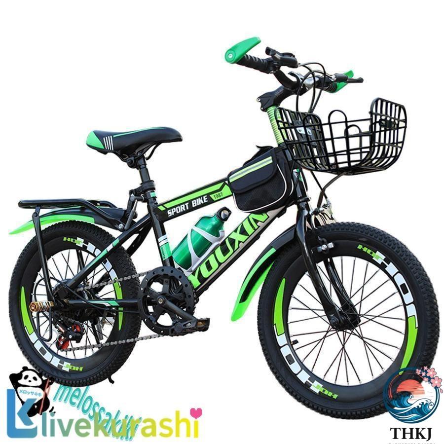 子供用自転車調節可能なシート 18 20 22 24 インチ 男の子女の子 キッズバイクスポーツ カゴ付き 付きキック スタンド ハンド ブレーキ｜エムディーアール　店 16,982円