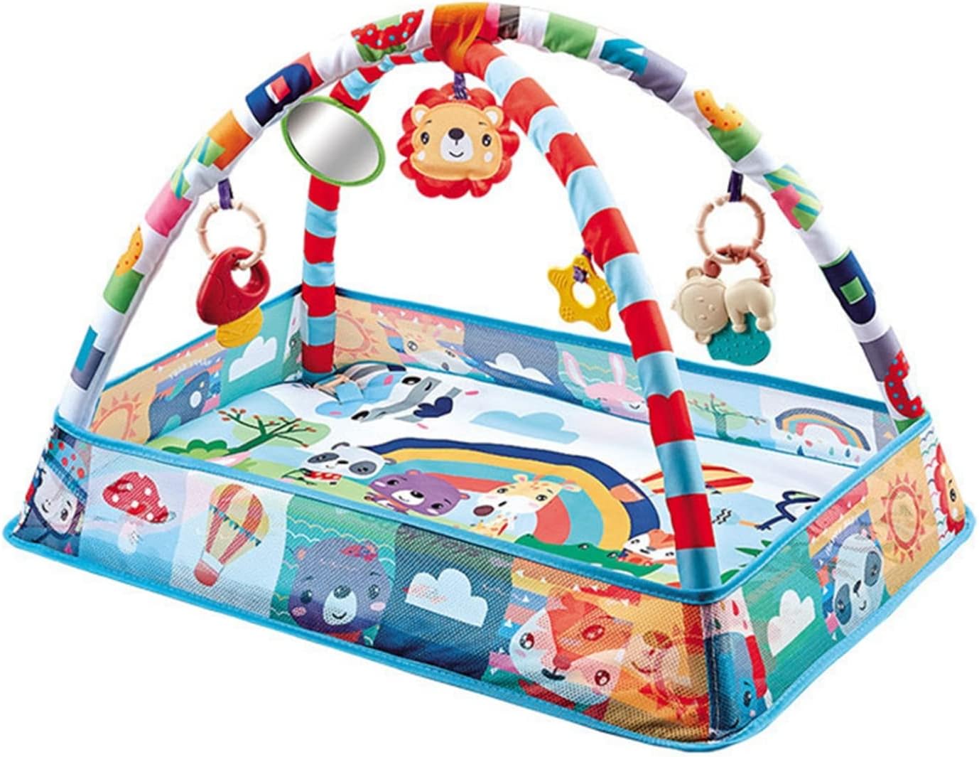 【百貨店大売り出し】もの言う花体育館 80*80*55糎 知育手あそび プレイマット プレイジム もの言う花手あそび 新生児 音が鳴る洋琴 ベビージムマット 快い音＆ともし火 ベビープレイマット 生み出すこと取りはからう 手あそび付き添い人
