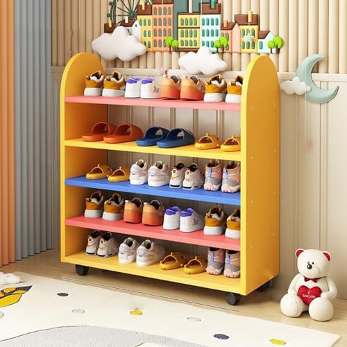 シューズ仕合わせ 幼稚園 キッズ用 好いたらしい サボ箱 靴棚 赤ちゃん靴納める ラックオーガナイザー 安定した性 部屋の入り口納める 多役立つこと 省あき場所 ポンチ絵 精神的な統合飾り気の無い 室内納める 書物棚 51x20x70 5段 黄色